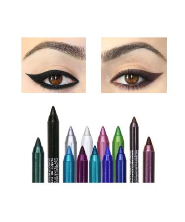 Xiahium 1PC Gel EyeLiner Matte Shimmer Long Lasting Waterproof Strong Pigmented Sumdge-proof Colorful Cat Eye Makeup Pencil 1 Count (Pack of 1) A01-Black