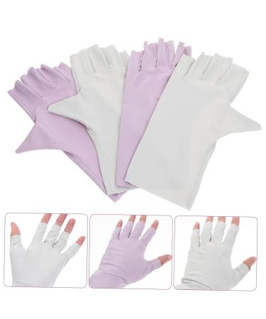 POPETPOP Nail Anti-uv Gloves 2 Pairs pink gloves UV gloves nail art supplies UV protection gloves for manicure UV nail gloves manicure gloves anti UV nail art accessory Nail supplies Nylon - Buy Online on GoSupps.com