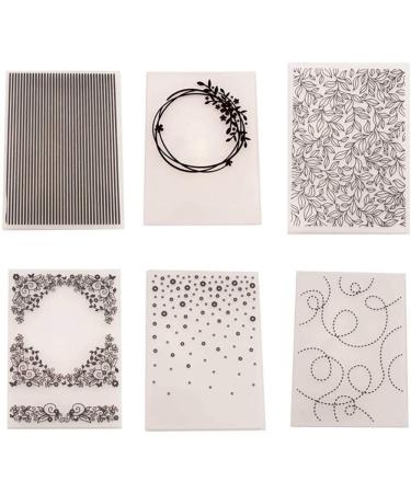 6 Styles Flower Leaves Plastic Embossing Folder DIY Craft Template Molds Stamp Stencils Scrapbook Paper Cards Photo Album Making Tool Embossing Folders Handmade Art Craft Supplies Decorating Mold