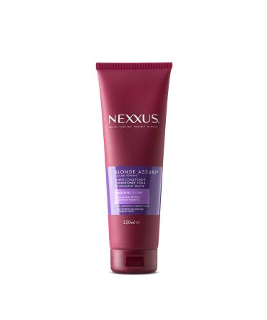 Nexxus balm blonde assure professional conditioner for blonde bleached platinum or gray formula with keratin and purple pigments anti-yellow for colored hair 250 ml