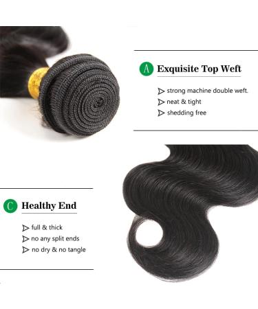18 18 18 Inch Brazilian Body Wave Human Hair Bundles - 100% Unprocessed 9A Weave Extensions for Black Women - Natural Color - 3 Bundle Pack - Buy Online on GoSupps.com