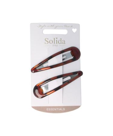 Shop Solida Essentials Classic Click-Clack Hair Clips - Havana Coated 2 Pieces | International Shipping Available - Buy Online on GoSupps.com