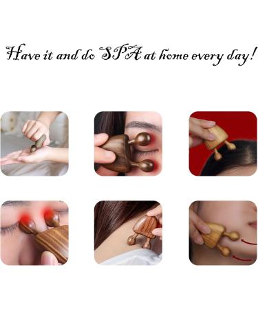 Sandalwood Natural Facial Massager Eye Massager Meridian Grooming Lymphatic Drainage Gua Sha Comb (A02) - Buy Online on GoSupps.com