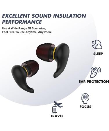 Reusable Noise Canceling Ear Plugs - Soft Silicone, Washable, 8 Ear Tips - for Sleep, Music, Parties - Black - Buy Online on GoSupps.com