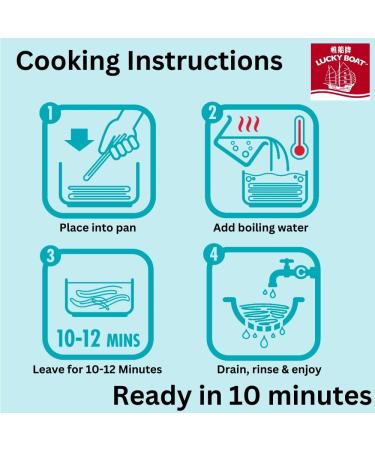 Lucky Boat Rice Noodle 400g - Thick 10mm Pad Thai Style Gluten Free Noodles for Stir Fry | Thai, Chinese, Asian Ingredients Included - Buy Online on GoSupps.com