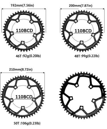 DECKAS Round Chainring 110BCD - 36T to 52T Narrow Wide for 7-12 Speed Chains - Buy Online on GoSupps.com