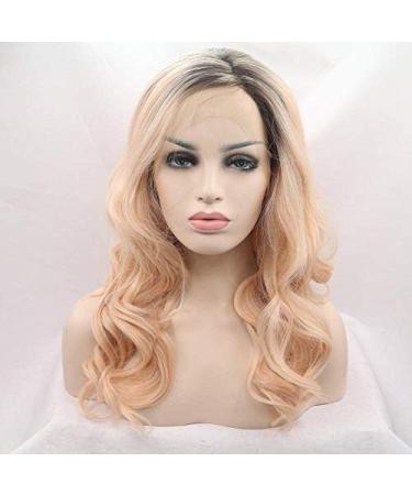 BGHJUE Pink Oblique Large Waves Long Curly Wig - European & American Style Front Lace Full Wig - Buy Online on GoSupps.com