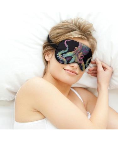Colorful Painted Octopus Sleep Eye Mask for Women Men - Elastic Strap for Sleep Travel Nap - Buy Online on GoSupps.com