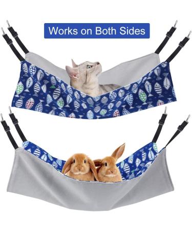 Adjustable Cat Hammock Bed - Comfortable Hanging Pet Hammock for Cats, Small Dogs, Rabbits & Small Animals (Blue) - Buy Online on GoSupps.com