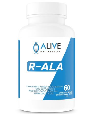 Alive Nutrition Alpha-lipoic acid. R-ALA with 60 capsules. Powerful antioxidant. R Alpha lipoic acid 250mg. Improves mental activity. In