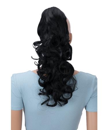 CAISHA 40 cm Butterfly Clamp Ponytail Hair Extension - Wavy Black Hair Braid #1 H201 for Voluminous Style - Buy Online on GoSupps.com
