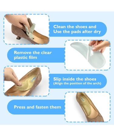 SQHT Arch Support Shoe Inserts for Flat Feet & Plantar Fasciitis - Pain Relief Heel Cushions for Men & Women - Large - Buy Online on GoSupps.com