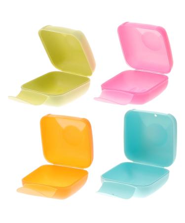 Healeved 4pcs Box Bathroom Soap Dish Soap Savers Case Container Soap Dish Holder Soap Dish with Lid and Drainage Soap Dish Case Draining Soap Saver Soapdish Handmade Soap Travel Soap Box 7.00X7.00X4.00CM As Shown