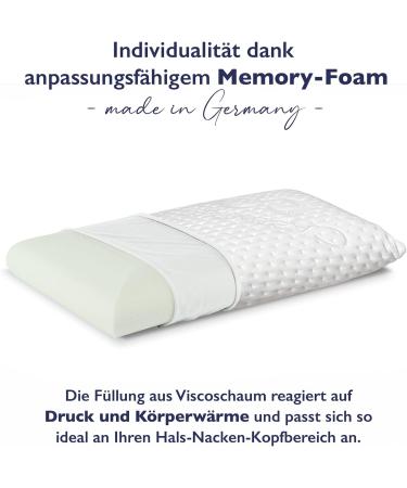 FMP Mattress Manufaktur Orthopedic Neck Support Cushion - Viscoelastic Pillow 70x36x13 cm White 13 cm High - Ideal Neck Pillow for Comfort & Support - Buy Online on GoSupps.com
