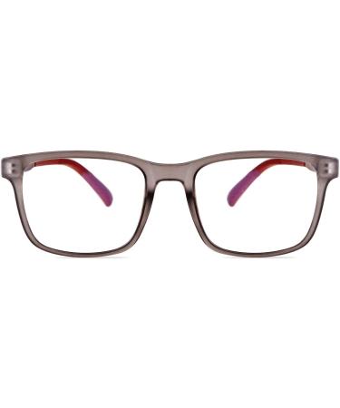 ADEWU Children's Blue Light Filter Glasses - TR90 Anti-Tiredness Rectangular Frame for Boys & Girls (Dark Gray/Red) - Buy Online on GoSupps.com