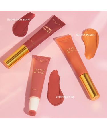 Revolution Pro- Iconic Matte Cream Blush- Wand Stripped Pink | Lightweight formula |Buildable & Blendable |Soft-focus matte effect |Easy-to-use wand applicator | 15ml - Buy Online on GoSupps.com