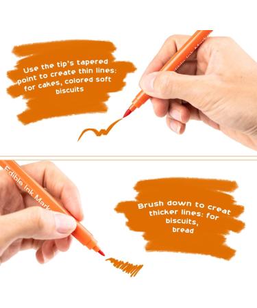 Food Coloring Pens Edible Markers 10Pcs Fine and Thick Tip Food Grade Gourmet Writers for DIY Fondant Cakes Cookies Frosting Easter Eggs Baking Decorating Painting Drawing Writing 10 Colors1 - Buy Online on GoSupps.com