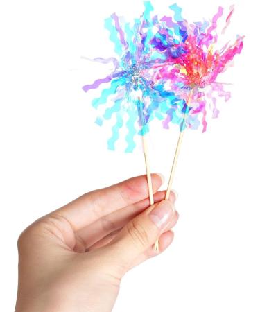 25Pcs Foil Firework Cupcake Toppers Sparkle Tinsel Cupcake Toppers Foil Fringe Birthday Cake Toppers Fringe Firework Shape Cake Decoration Cocktail Fruit Toothpicks Cake Flowers Toppers Decoration - Buy Online on GoSupps.com