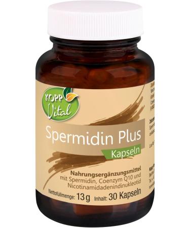 KOPP Vital Spermidine Plus Capsules | Coenzyme Q10 & NAD+ | 30 Count Dietary Supplement for Optimal Health - Buy Online on GoSupps.com