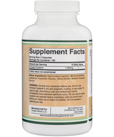 Double Wood Supplements Double Wood NAC NAcetyl Cyste ne 210 vegan capsules 500 mg per capsule Aminozuur Supplement NAcetyl Cysteine Glutathion - Buy Online on GoSupps.com