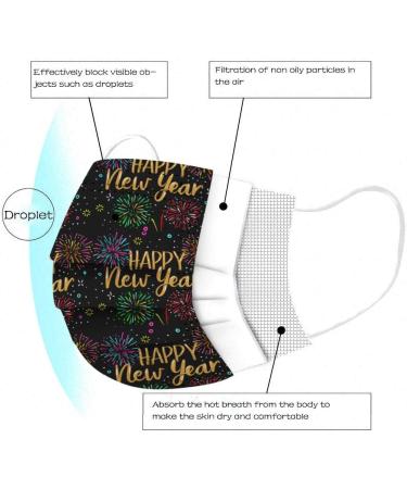 ZQP BEUU 50PCS Kid Outdoor Gear 2021 Happy New Year Disposable 3-Ply Disposable Face Mack Face Covering Bandana for Outdoor - Buy Online on GoSupps.com
