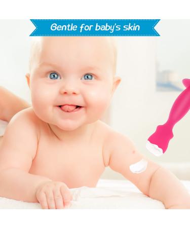 Baby Diaper Cream Spatula Applicator 4 Pack - Soft Silicone Mini Butt Paste Brush Set in Purple, Gray, Pink, White - Diaper Rash Cream Applicator - Buy Online on GoSupps.com