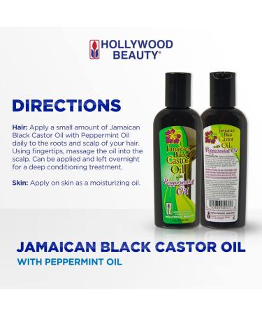Hollywood Beauty Jamaican Black Castor Oil with Peppermint Oil 3 Oz (Pack of 2) - 6 Fl Oz Total - Buy Online on GoSupps.com
