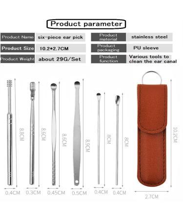 Innovative 6-in-1 Ear Wax Cleaner Tool Set - Stainless Steel Ear Picks for Effective Earwax Removal (Black) | International Shipping Available - Buy Online on GoSupps.com