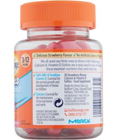 Haliborange Kids Calcium and Vitamin D Softies 30 - 30 Count Pack - Essential Daily Supplement for Children - Buy Online on GoSupps.com