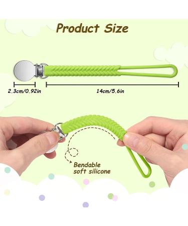 Nuanchu 4-Piece Silicone Pacifier Clips Set for Teething Toy - Navy Blue, Gray, Green - Baby Pacifier Holder for Boys and Girls - Buy Online on GoSupps.com