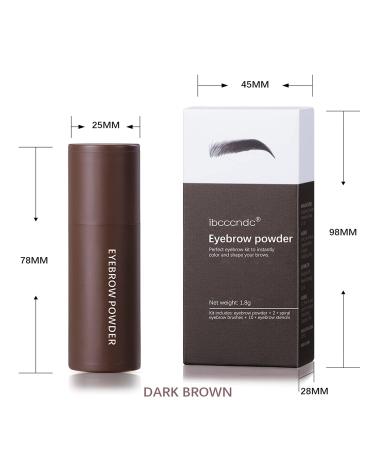 One Step Eyebrow Stamp Kit - Waterproof Definer with 10 Reusable Stencils & Brow Powder - Dark Brown - Buy Online on GoSupps.com