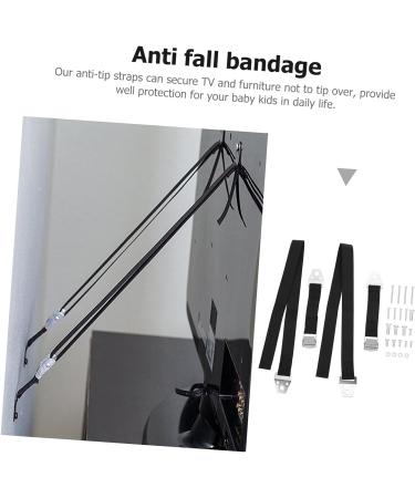 ibasenice 4 pcs TV Anti-reversing Strap Kids Kickstand Baby Harness Kids Furniture Dual tv Safety Straps Earthquake Straps tv Anti Tip Bracket for Furniture Polyester Furniture Safety Strap Blackx2pcs 120X2.5cmx2pcs - Buy Online on GoSupps.com