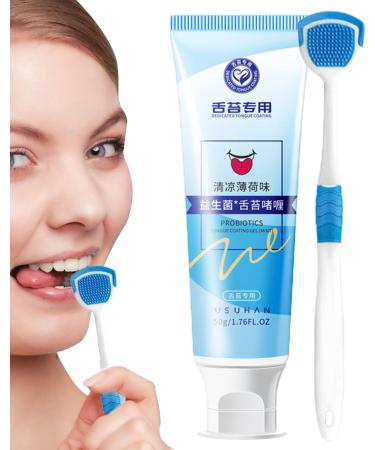 Facynde Gums Tongue Cleaner | Natural Mint Fresh Breath Kit | Ergonomic Tongue Cleaner for Bad Breath & Stain Removal - Buy Online on GoSupps.com