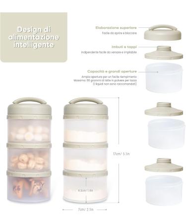 Termichy Stackable Milk Powder Dosing Box Pack of 2 (Warm Grey) - Buy Online on GoSupps.com