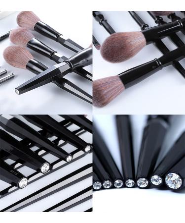 TEXAMO Professional Makeup Brush Set for Kabuki Foundation Powder Contour Blush Highlighter Eye Shadow - Black (C-Diamond Brush) with Cosmetics Bag - Buy Online on GoSupps.com