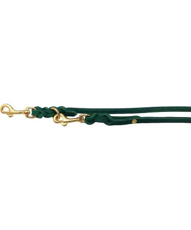 Buy Dogeleine Double Linen Leash for Small & Large Dogs - Adjustable 2.40m x 8mm in Fir Green | Durable Fat Leather & Brass | International Shipping Available - Buy Online on GoSupps.com
