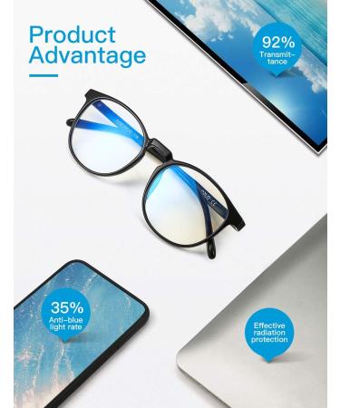 CNLO Blue Light Filter Glasses for Eye Strain Relief Lightweight Men/Women's Computer Glasses in Black - Buy Online on GoSupps.com