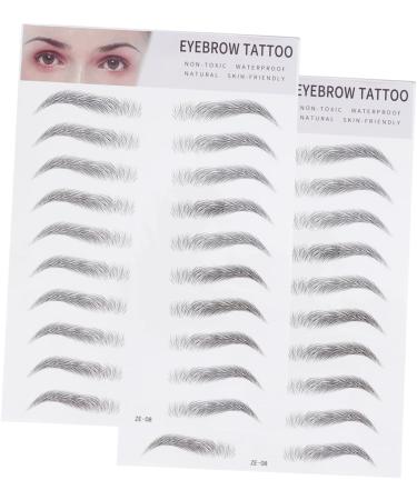 Angoily 4 Pcs 3d Eyebrow Stickers Nail Rings Cute Hair Rope Double Ball Eyebrow Tool 6 Proof Template ze008x2pcs Blackx2pcs - Buy Online on GoSupps.com