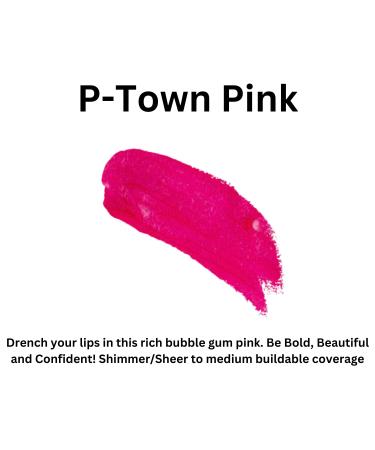 Buy P-Town Pink Lip Gloss - Vegan Gluten-Free Aloe & Vitamins C&E Cruelty-Free Hydrating Spearmint 0.25oz - Buy Online on GoSupps.com