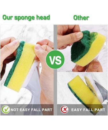 korvre Heavy Duty Dish Wand Brush Sponge Refills Replacement Heads for Kitchen Sink Pot Cleaning Dish Sponge (12 Pieces) - Buy Online on GoSupps.com