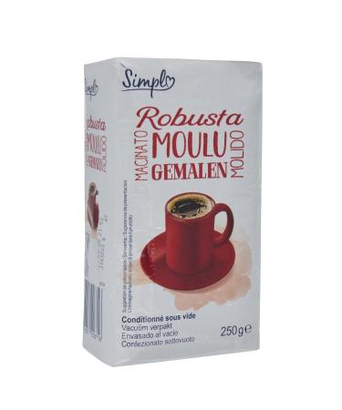 SIMPL Caf Moulu Robusta Intense et Cors Ar me Puissant en Paquet Pratique 250g - lot de 4 - Vendu par Lot