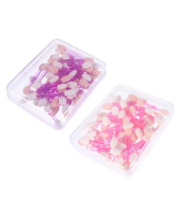 Beavorty Disposable Brushes 100pcs Cosmetic Eyeshadow Double-ended Eye with Dual Ended Shadow Double Container