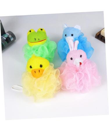 Beavorty 4Pcs Animal Shaped Bath Flower Shower Sponge Loofah - Cute Scrub Balls for Kids & Adults - Soft Bath Pouf Scrubber for Gentle Cleansing - Buy Online on GoSupps.com