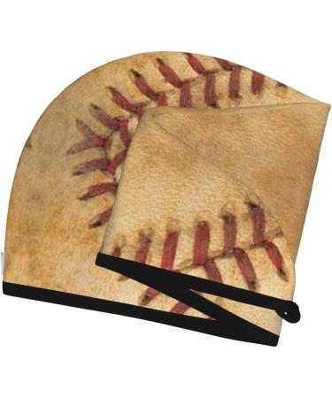 Vintage Baseball Microfiber Hair Towel - Super Absorbent Hair Wrap for Women | Quick Dry Coral Velvet Cap for Long Curly & Thick Hair - Buy Online on GoSupps.com