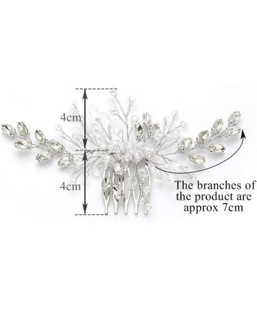 Unicra Bride Wedding Hair Comb Crystal Hair Accessories Bridal Flower Hair Pieces for Women and Girls (Silver) - Buy Online on GoSupps.com