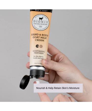 Dionis Goat Milk Skincare 3.3 oz Milk & Honey Hand & Body Cream - Hydrating Travel Size Lotion for Dry Skin - Made in USA, Cruelty & Paraben Free - Buy Online on GoSupps.com