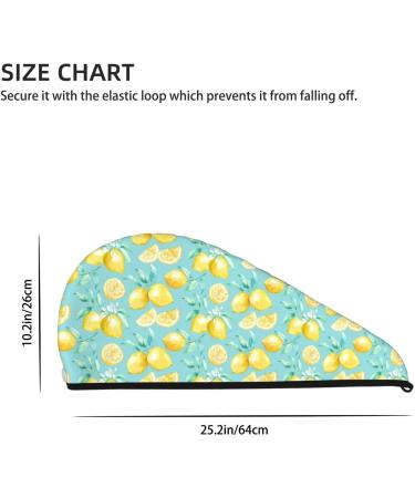Yellow Lemon Microfiber Hair Towel Wrap - Super Absorbent Coral Velvet for Women | Quick Dry Cap for All Hair Types - Buy Online on GoSupps.com