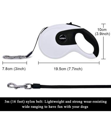 Durable Roll-Linen Dog Leash with Button Break & Lock - 5m Safety Leash for Dogs up to 40kg - Includes Bag Dispenser & Poop Pockets - Buy Online on GoSupps.com