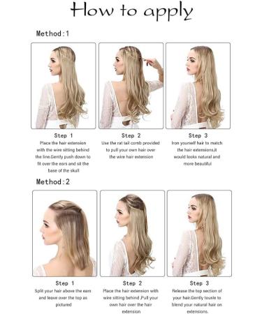 SARLA Hair Extension 18 Inch Curly Wavy Invisible Wire Hairpiece | Natural Blonde Synthetic Hairpieces for Women | Heat Resistant Fiber | Adjustable | Pack of 1 - Buy Online on GoSupps.com