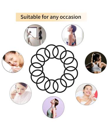 300 Pieces Black Hair Ties - Elastic Headbands for Thick Curly Hair | Ponytail Holders & Hair Accessories for Women & Girls - Buy Online on GoSupps.com